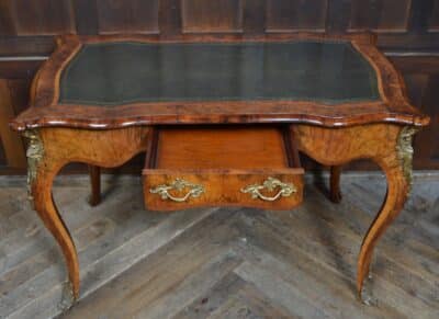 Victorian Walnut Writing Desk SAI3368 A Victorian burr walnut kneehole desk Antique Desks 7