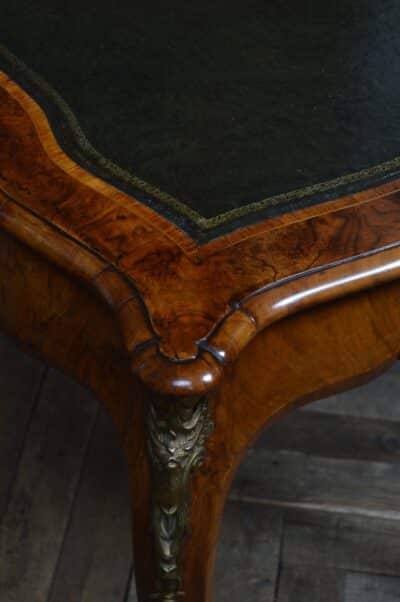 Victorian Walnut Writing Desk SAI3368 A Victorian burr walnut kneehole desk Antique Desks 10