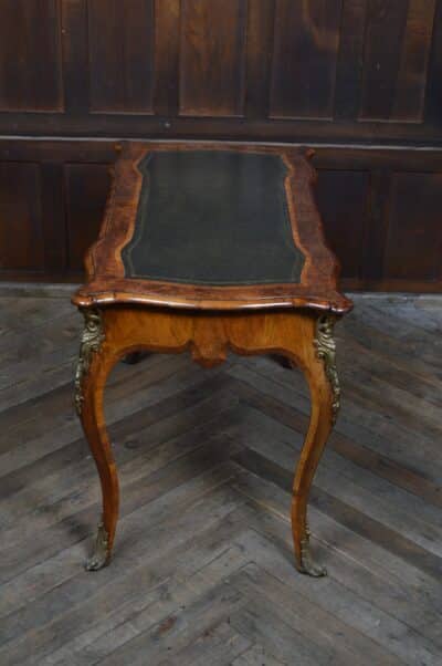 Victorian Walnut Writing Desk SAI3368 A Victorian burr walnut kneehole desk Antique Desks 11