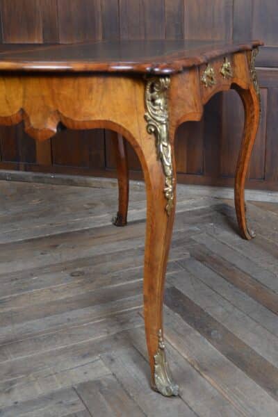 Victorian Walnut Writing Desk SAI3368 A Victorian burr walnut kneehole desk Antique Desks 14