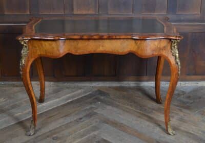 Victorian Walnut Writing Desk SAI3368 A Victorian burr walnut kneehole desk Antique Desks 15