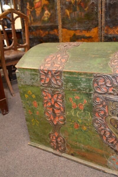 19th Century Swedish Marriage Chest Antique Coffers 5