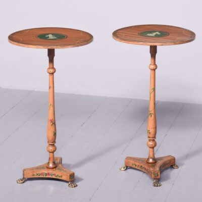 Rare Pair Of 19th Century Adam-Style Satinwood and Satin Birch Occasional or Wine Tables