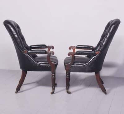 Pair of George IV Library Chairs Library Armchair Antique Chairs 10