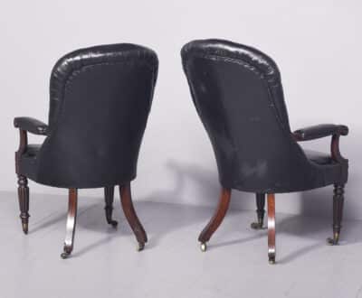 Pair of George IV Library Chairs Library Armchair Antique Chairs 11