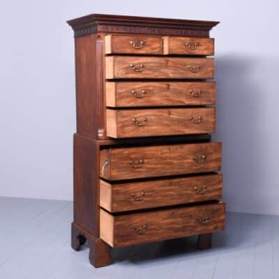 Chippendale Period Secretaire Chest on Chest antique chest Antique Chest Of Drawers 8