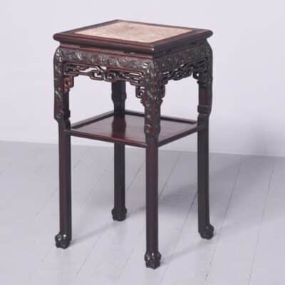 Qing Dynasty Two Tier Marble Topped Huanghuali Stand Plant stands Miscellaneous 3