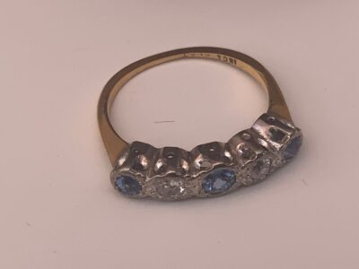 Sapphire & Diamonds 18CT Gold & Platinum Antique Jewellery 7