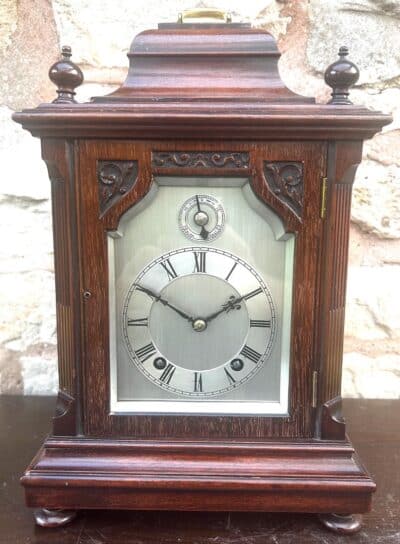 Antique Mahogany Quarter Striking Ting Tang Movement Bracket Clock Antique bracket clock Antique Clocks 3