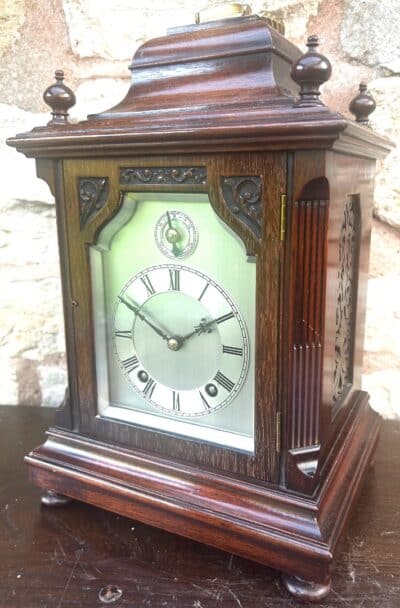 Antique Mahogany Quarter Striking Ting Tang Movement Bracket Clock Antique bracket clock Antique Clocks 4