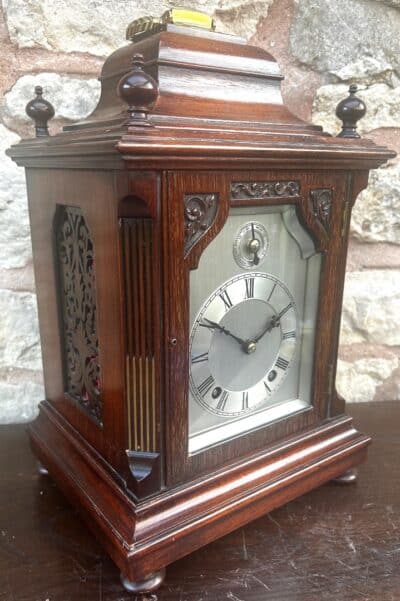 Antique Mahogany Quarter Striking Ting Tang Movement Bracket Clock Antique bracket clock Antique Clocks 5