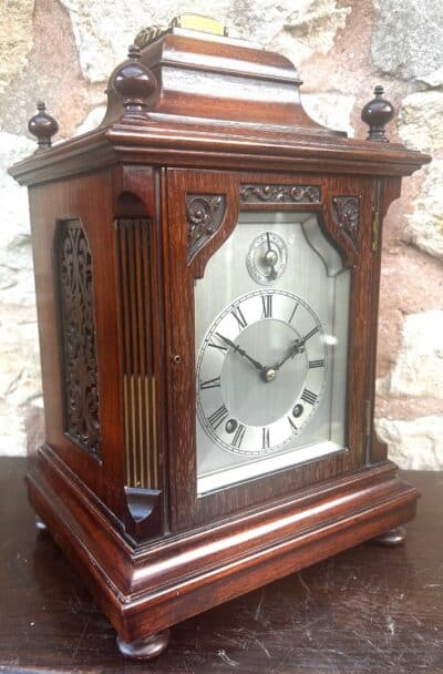 Antique Mahogany Quarter Striking Ting Tang Movement Bracket Clock Antique bracket clock Antique Clocks 11