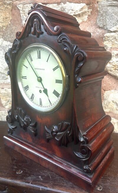 Antique English Single Fusee Bracket Clock Anderson Lyall Place 8 Day Fusee Mantel Clock - Image 7