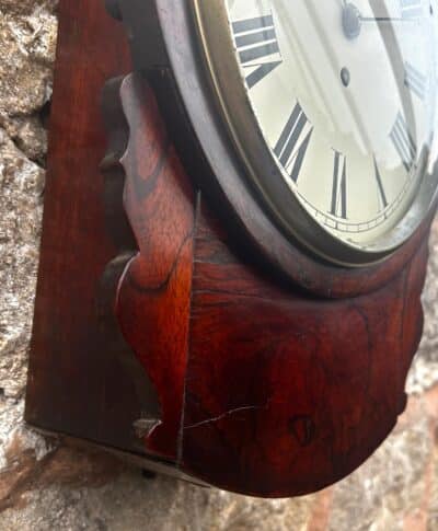 Incredible Rosewood Mini drop dial Clock Fusee movement – circa 1860 fusee Antique Clocks 5