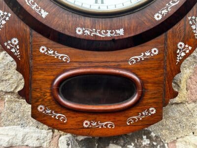 Stunning Antique Rosewood inlaid cased Oldham drop Dial Clock Drop Dial Antique Clocks 7