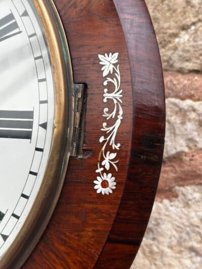 Stunning Antique Rosewood inlaid cased Oldham drop Dial Clock Drop Dial Antique Clocks 10