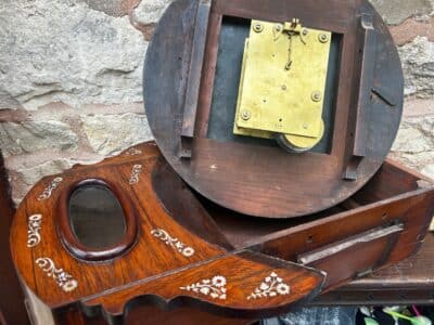 Stunning Antique Rosewood inlaid cased Oldham drop Dial Clock Drop Dial Antique Clocks 15