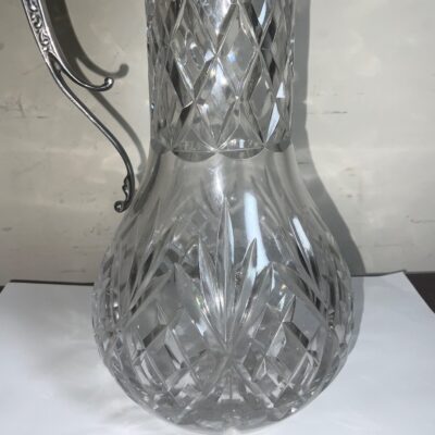 Decanter quality crystal cut glass silver plated Antique Glassware 5