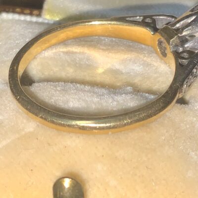 Diamond 18Ct Gold & Platinum Ladies ring. Antique Jewellery 6