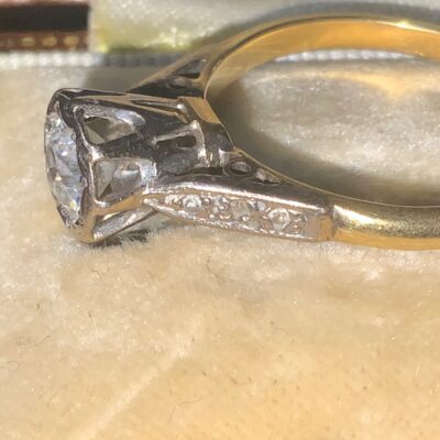 Diamond 18Ct Gold & Platinum Ladies ring. Antique Jewellery 4
