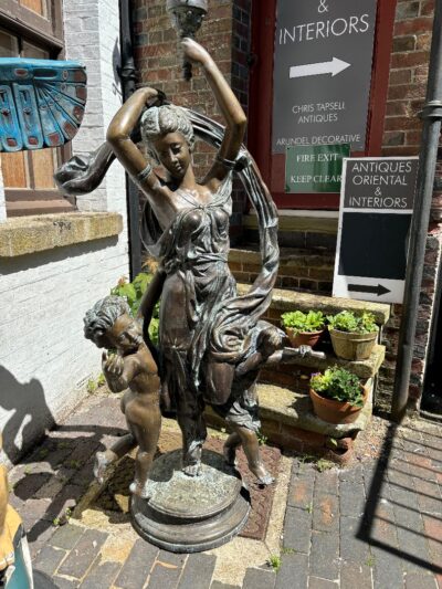 Bronze Statue of Classical lady with Cherubs - Image 7