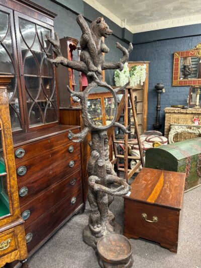 Bear Coat Stand wh mirror Antique Furniture 11