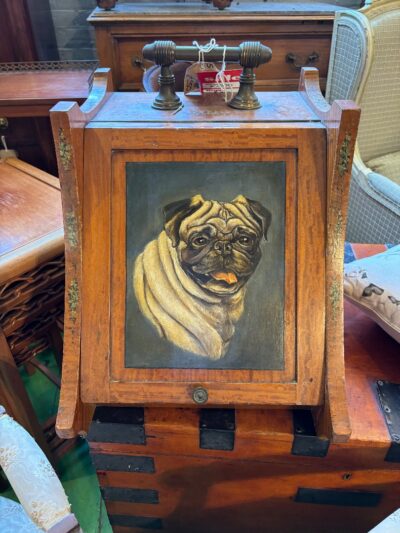 Decorative Pug Coal box Antique Art 3