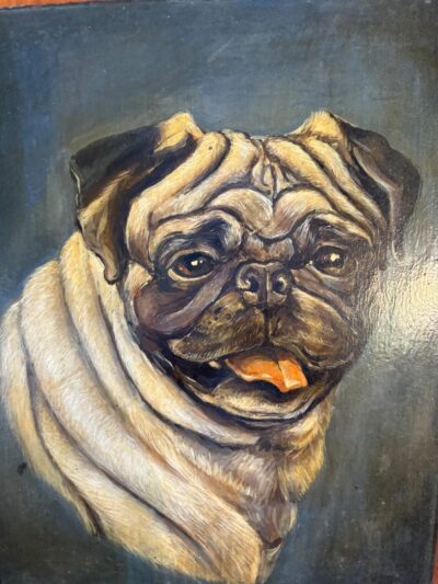 Decorative Pug Coal box Antique Art 4