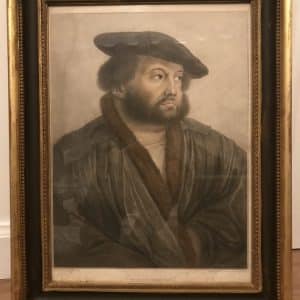 Hans Holbein the Younger (c.1497/98-1543) Self Portrait At Kensington Palace Coloured Stipple Engraving By Francesco Bartolozzi Circa 1798 Antique Art Antique Art