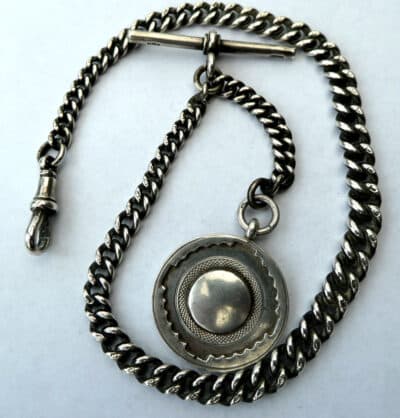 Vintage Silver Pocket Watch Chain 40g Plus Silver Fob T-Bar 1923 Silver Bracelet Antique Bracelets 4