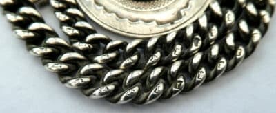 Vintage Silver Pocket Watch Chain 40g Plus Silver Fob T-Bar 1923 - Image 4