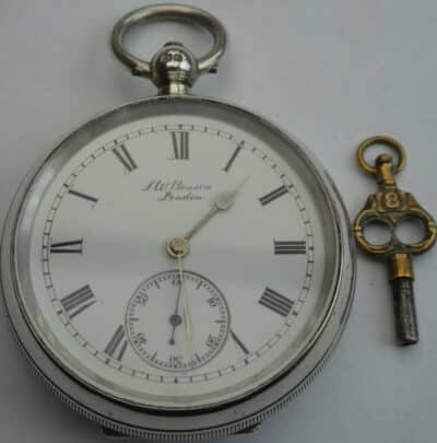 Heavy Silver JW Benson London Pocket Watch 1913 Makers To The Queen pocket watch Antique Silver 3