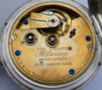 Heavy Silver JW Benson London Pocket Watch 1913 Makers To The Queen pocket watch Antique Silver 11