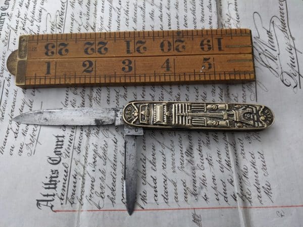 Very rare pocket knife celebrating the opening of the Eiffel tower 1889 Antique Knives 6