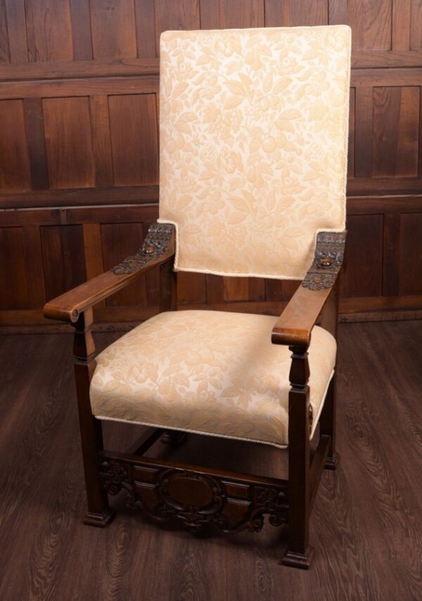 Superb 19th Century Carved Walnut Throne Chair SAI1841 Antique Furniture 9