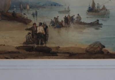 Samuel Owen (1768-1857) Fisherfolk on the beach, signed 'Owen' lower right. - Image 3