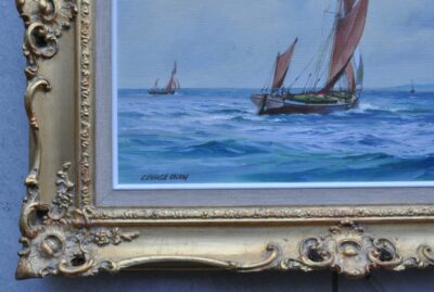 George Shaw (1929-1989), A Fine Thames Barge, oil on canvas. Antique Art 5