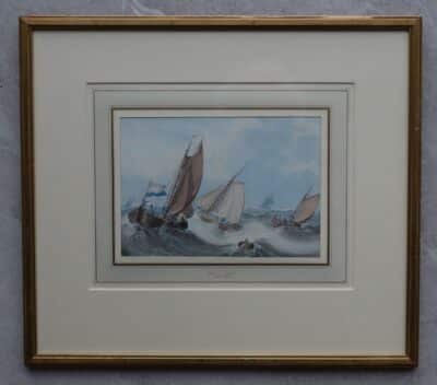 Samuel Owen, Dutch Fishing Boats at Sea, watercolour, unsigned. - Image 2