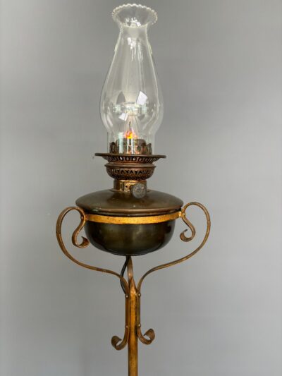 Early 20th Century Converted Oil Floor Lamp early 20th century Antique Lighting 6