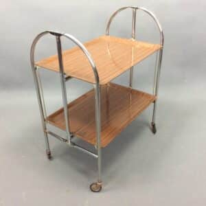 Mid Century Folding Chrome Serving Trolley 1950’s drinks trolley Vintage