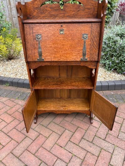 Arts & Crafts Oak Bureau Bookcase - Image 4