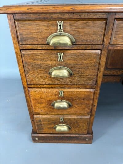 Late Victorian Oak Writing Desk oak Antique Desks 7