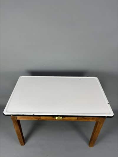 Victorian Enamel Top Table enamel Antique Furniture 6