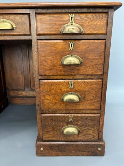 Late Victorian Oak Writing Desk oak Antique Desks 9