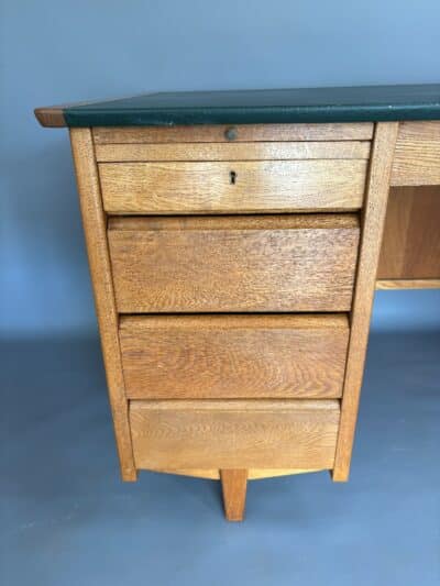 Large Mid Century Oak Writing Desk by Carsons desk Antique Chairs 4