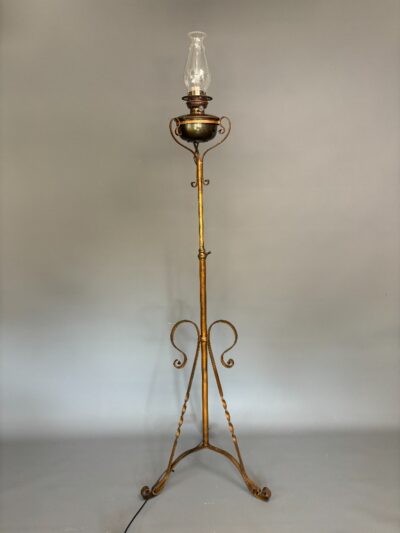 Early 20th Century Converted Oil Floor Lamp early 20th century Antique Lighting 3