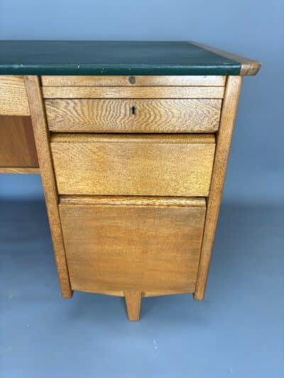 Large Mid Century Oak Writing Desk by Carsons desk Antique Chairs 5