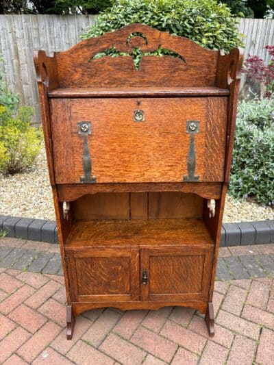 Arts & Crafts Oak Bureau Bookcase Arts & Crafts Antique Bookcases 3