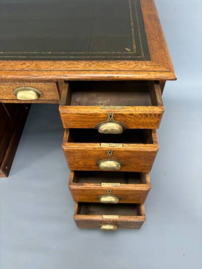 Late Victorian Oak Writing Desk oak Antique Desks 8