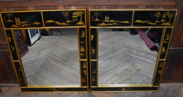 Black Chinoiserie Mirror SAI3037 Antique Mirrors 13